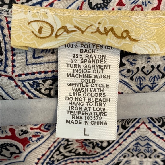 Davina Patterned Women's Top with Tassel Detail Boho size Large - Picture 2 of 6